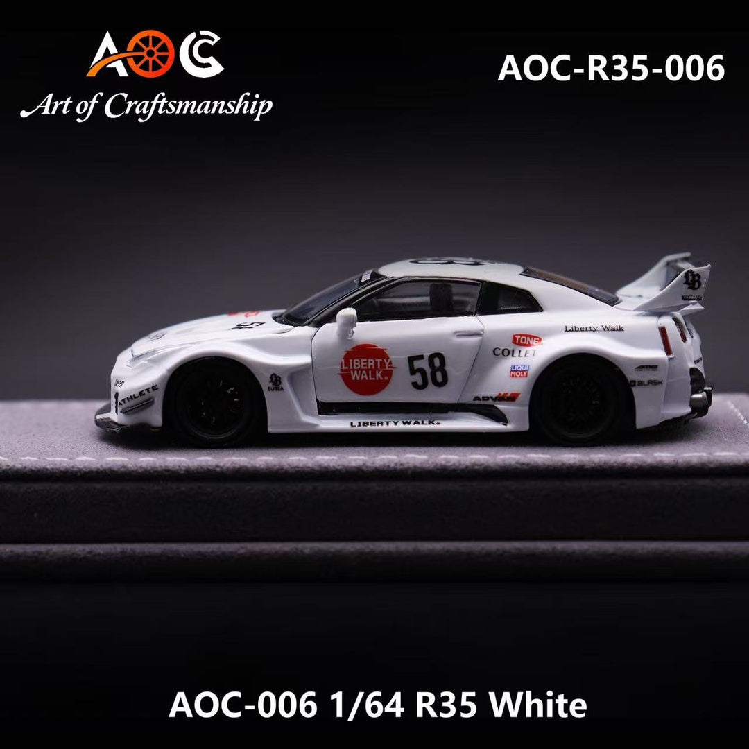 [Preorder] AOC 1:64 Nissan GTR 35 White AOC-R35-006