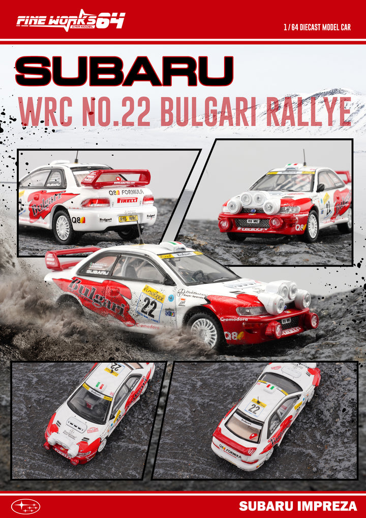 [Preorder] Fine works64 1:64 Subaru Impreza WRC NO.22 BULGARI RALLYE