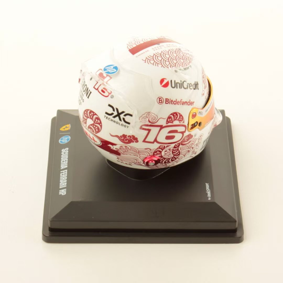 Looksmart 1:5 SCUDERIA FERRARI HP FI TEAM CHINESE GP 2025HELMET REPLICA-CHARLES LECLERC  LSHEL011
