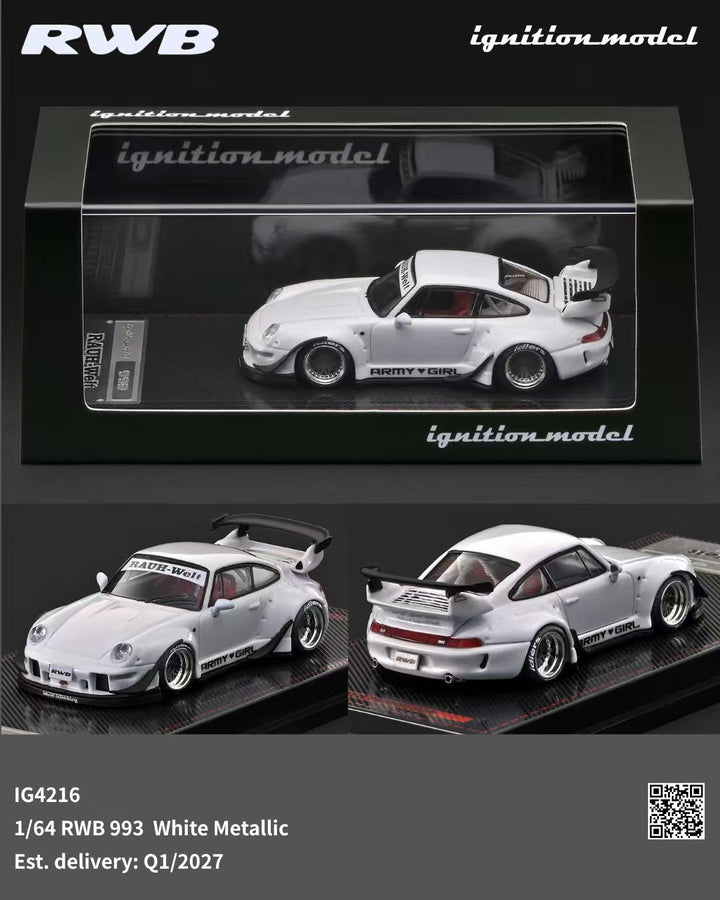 [Preorder] Ignition Model 1:64 Porsche RWB 993 White Metallic IG4216