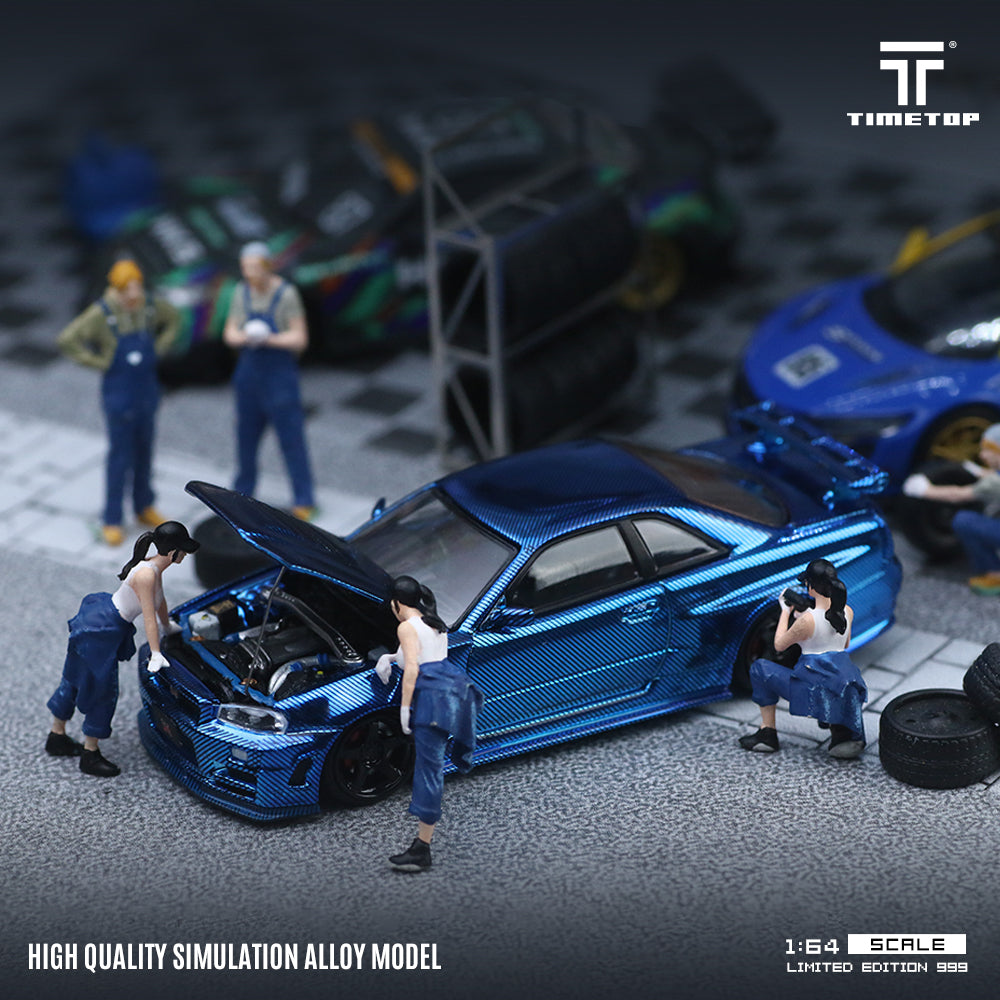 [Preorder] Time Top 1:64 Nissan GTRR34 - Chrome Blue