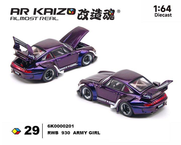 [Preorder] Almost Real 1:64 KAIZO RWB 993 Army Girl Special Edition – Candy Purple 6K0000201