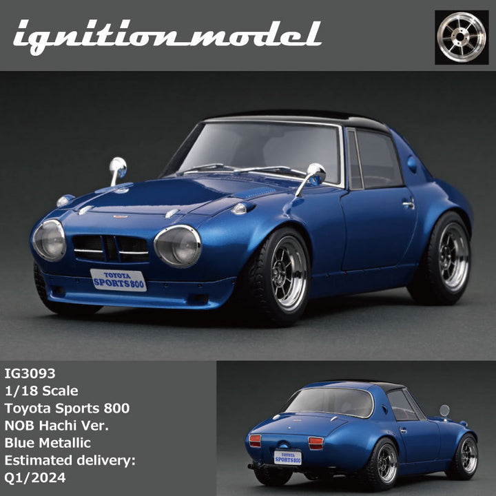 [Preorder] Ignition Model 1:18 Toyota Sports 800 NOB Hachi Ver Blue Metallic