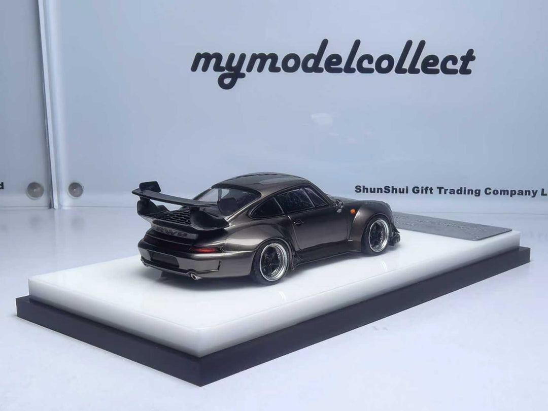 [Preorder] Model Collect 1:64 Porsche RWB964 High Wing Chrome Pearl Gray MC640023H