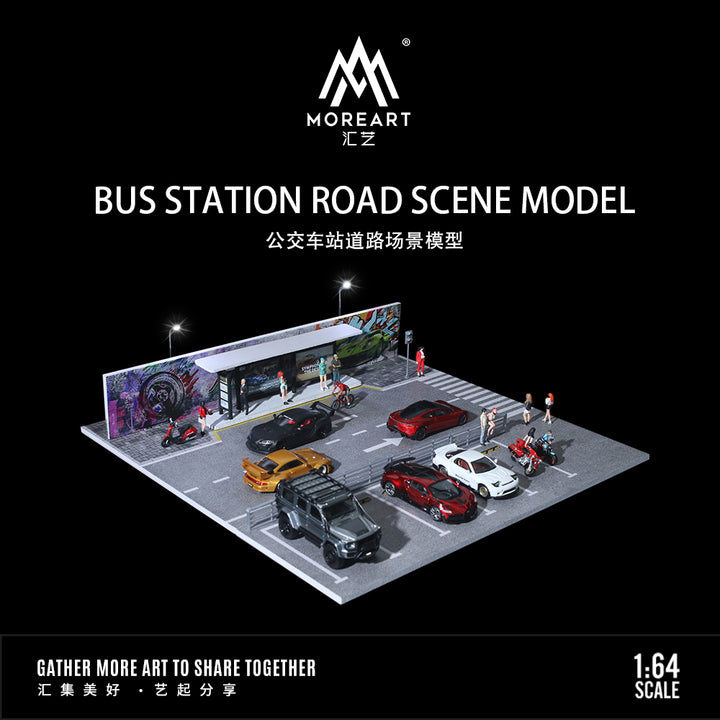 [Preorder] MoreArt 1:64 BUS STATION ROAD SCENE MODEL MO925017