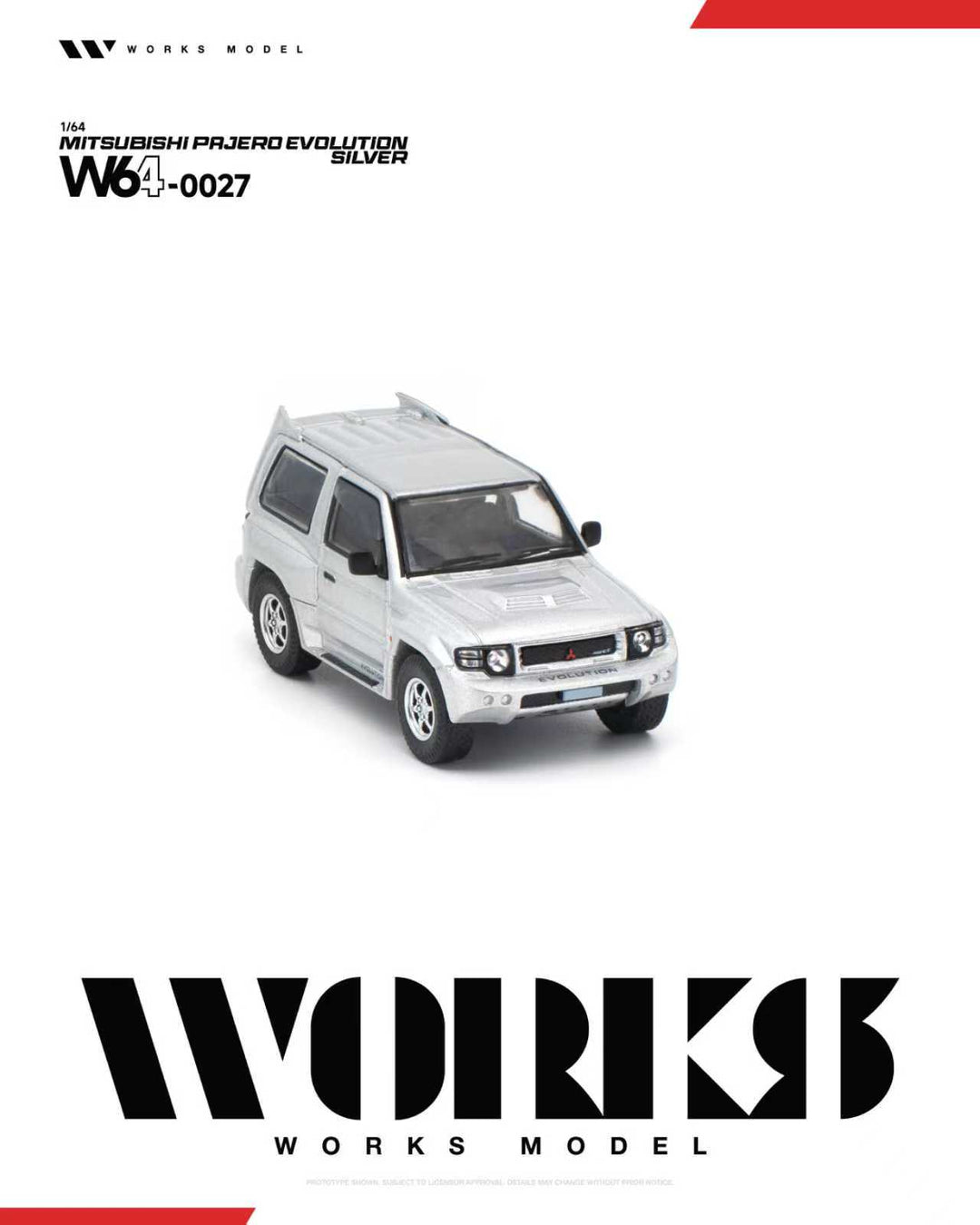 [Preorder] Works 1:64 MITSUBISHI PAJERO EVOLUTION SILVER W640027