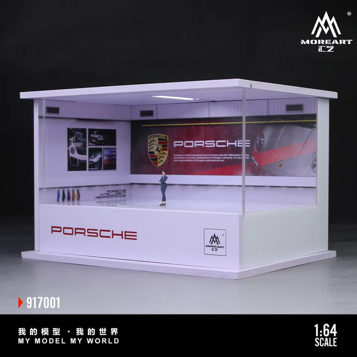 [Preorder] MoreArt 1:64 Lamborghini and Porsche Turntable Showroom (2 Versions) MO917001/MO917002