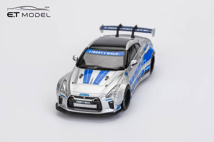 [Preorder] ET Model x Model Collect 1:64 Nissan GT-R R35 LB Widebody Modified 1.5 Version FNF Silver Blue