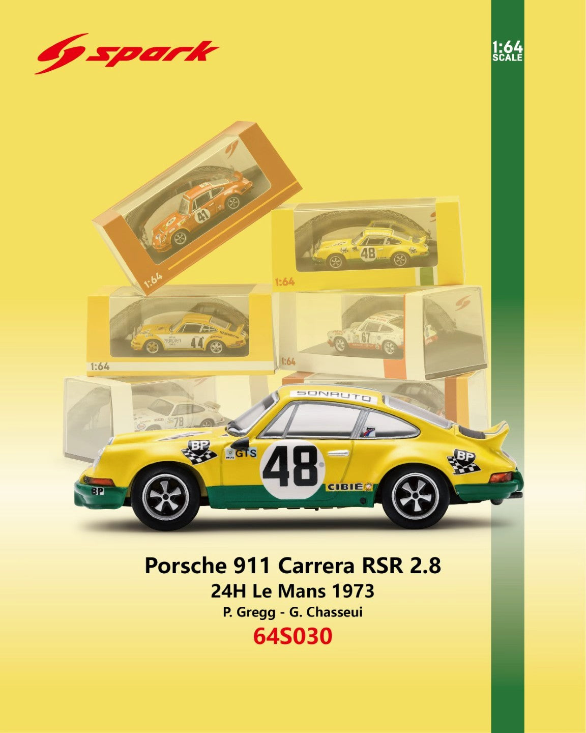 Preorder] Spark 1:64 Porsche 911 Carrera RSR (7 Colours) 64S020