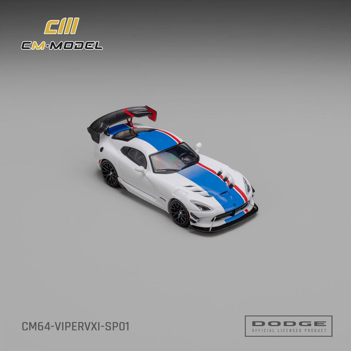 [Preorder] CM Model 1:64 Dodge Viper VXI ACR White with blue and red stripes CM64-ViperVXI-SP01