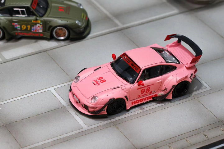[Preorder] Street Weapon 1:64 Porsche RWB 993 Pink Low Tail/Pink High Tail (2 Versions)