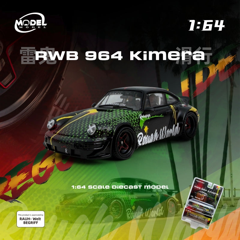 Preorder] Modelmodel 1:64 Porsche RWB 964 Black Kimera MM64-RWB964