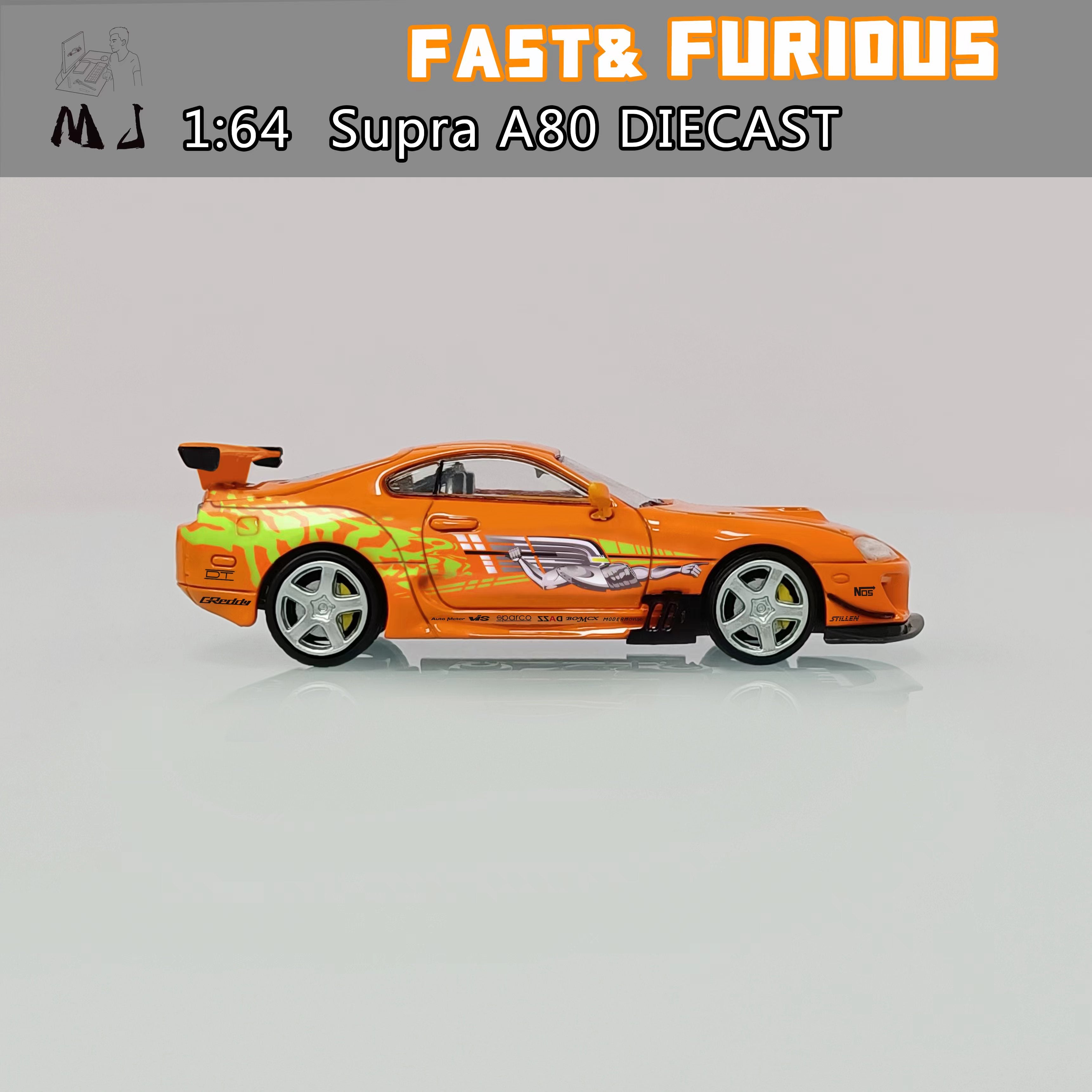 MJ Model 1:64 Toyota Supra (A80) - Fast & Furious in Orange