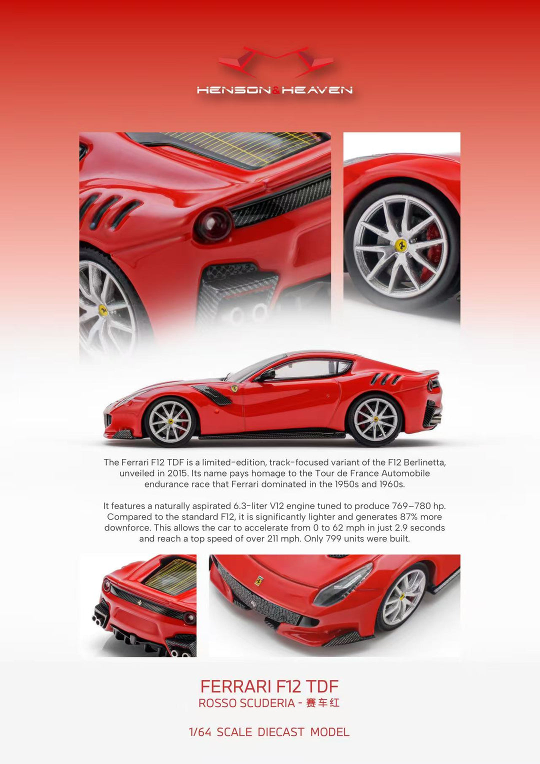 [Preorder] HH Model 1:64 Ferrari F12 TDF (4 Variants)