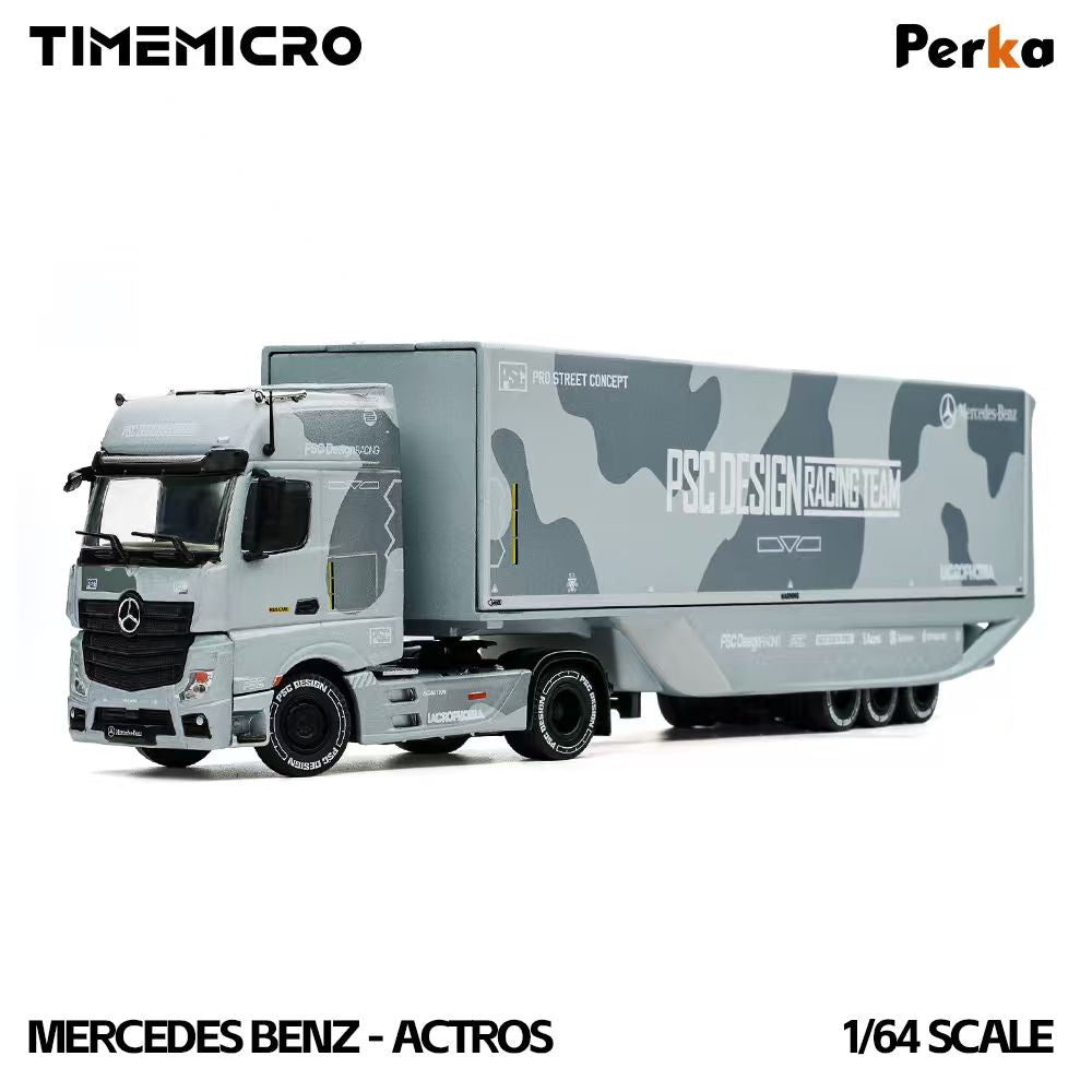 [Preorder] TimeMicro 1:64 Mercedes-Benz: Actros Aero Trailer PSC Fighter Jet Gray TM646753