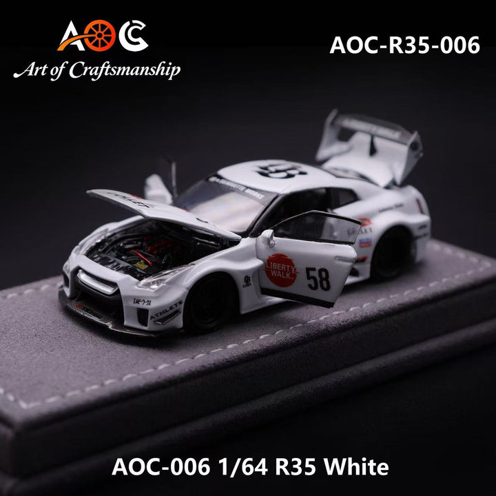 [Preorder] AOC 1:64 Nissan GTR 35 White AOC-R35-006