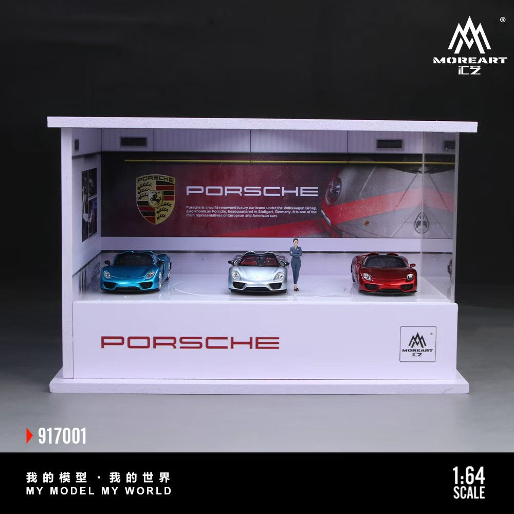 [Preorder] MoreArt 1:64 Lamborghini and Porsche Turntable Showroom (2 Versions) MO917001/MO917002