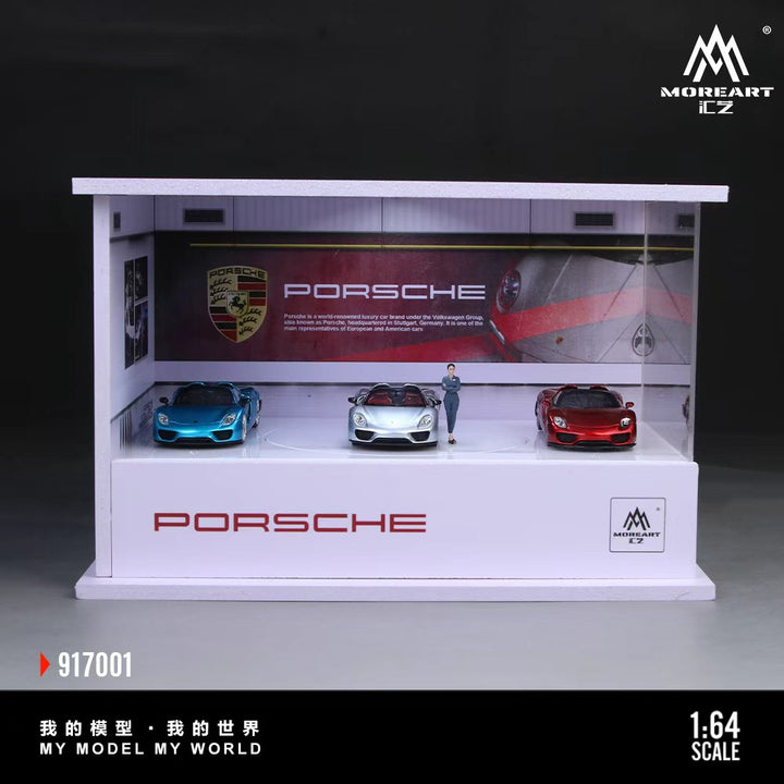 [Preorder] MoreArt 1:64 Lamborghini and Porsche Turntable Showroom (2 Versions) MO917001/MO917002