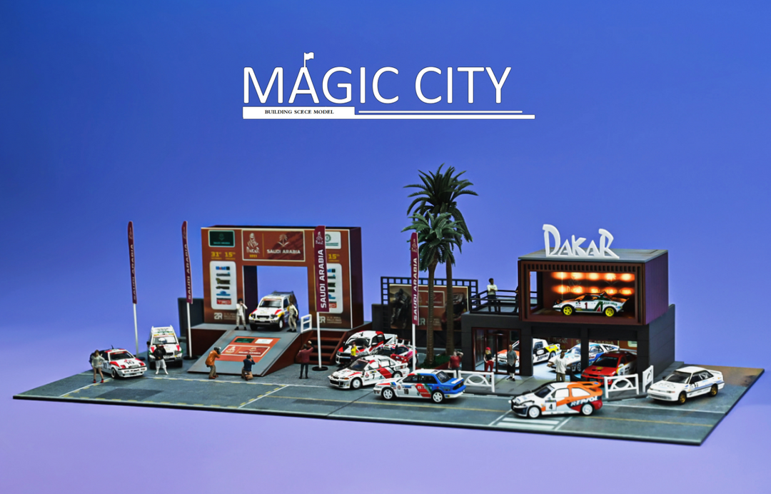 Magic City 1:64 Diorama DAKAR Rally Garage Scene