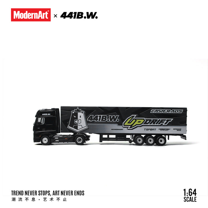 [Preorder] ModernArt 1:64 Nissan GTR35 &amp; Mercedes Actros Truck set (2 Versions) MD641530/MD641531