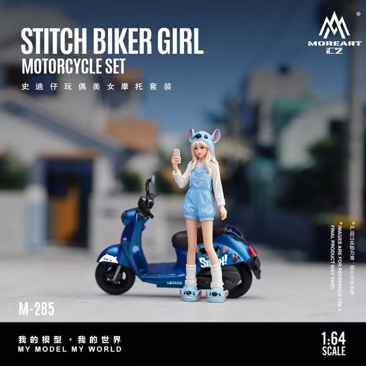 [Preorder] MoreArt 1:64 STITCH BIKER GIRL MOTORCYCLE SET MO222285
