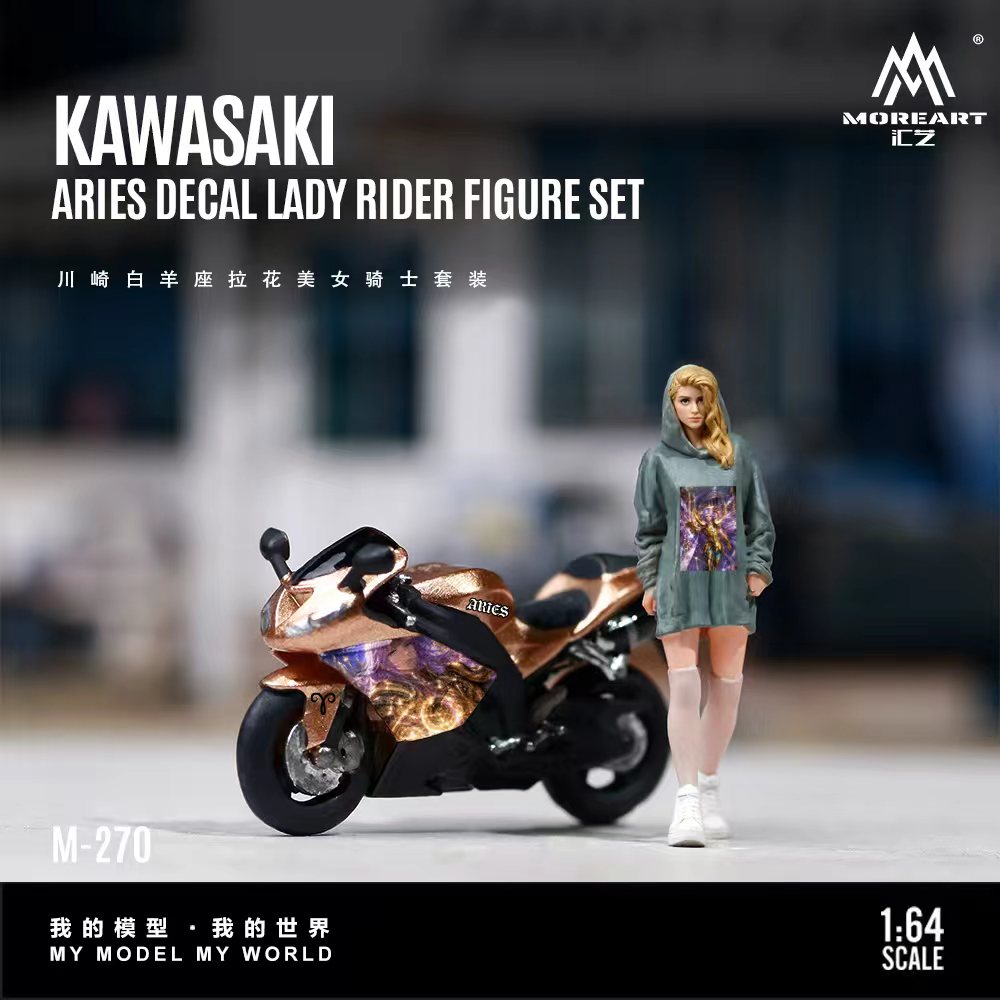 [Preorder] MoreArt 1:64 KAWASAKI ARIES DECAL LADY RIDER FIGURE SET MO222270