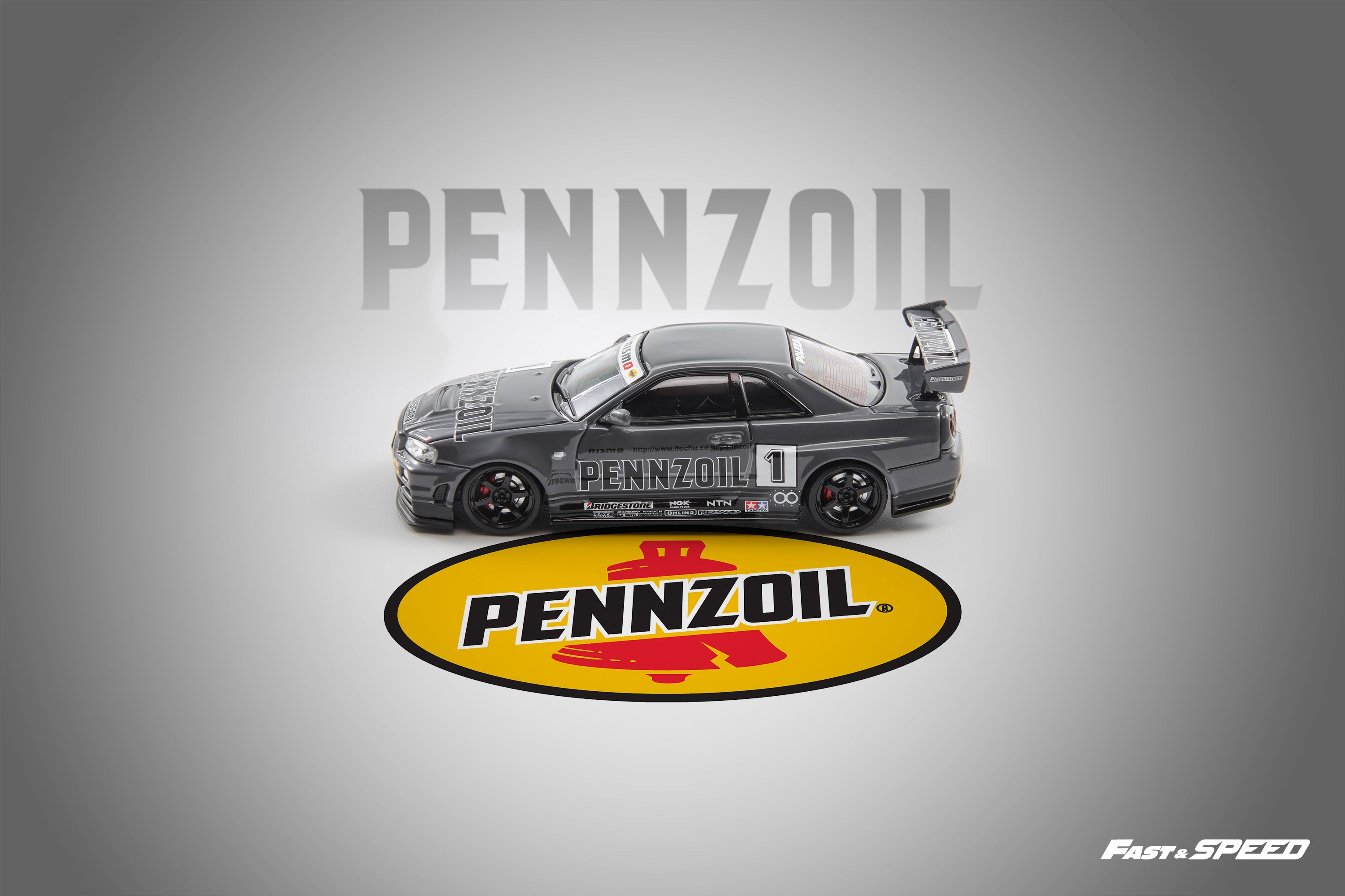 Fast Speed 1:64 Nissan Skyline GT-R R34 Nismo Z-Tune Pennzoil #1