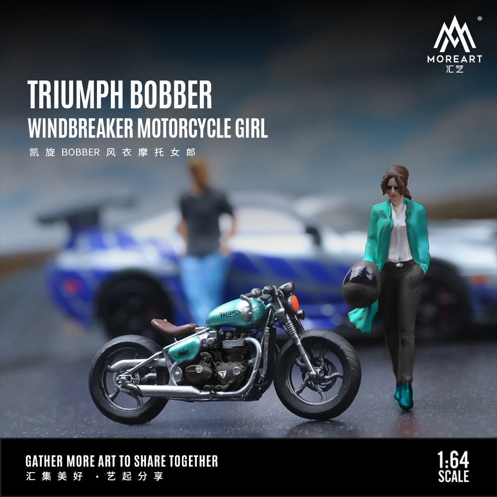 [Preorder] MoreArt 1:64 TRIUMPH BOBBER WINDBREAKER MOTORCYCLE GIRL