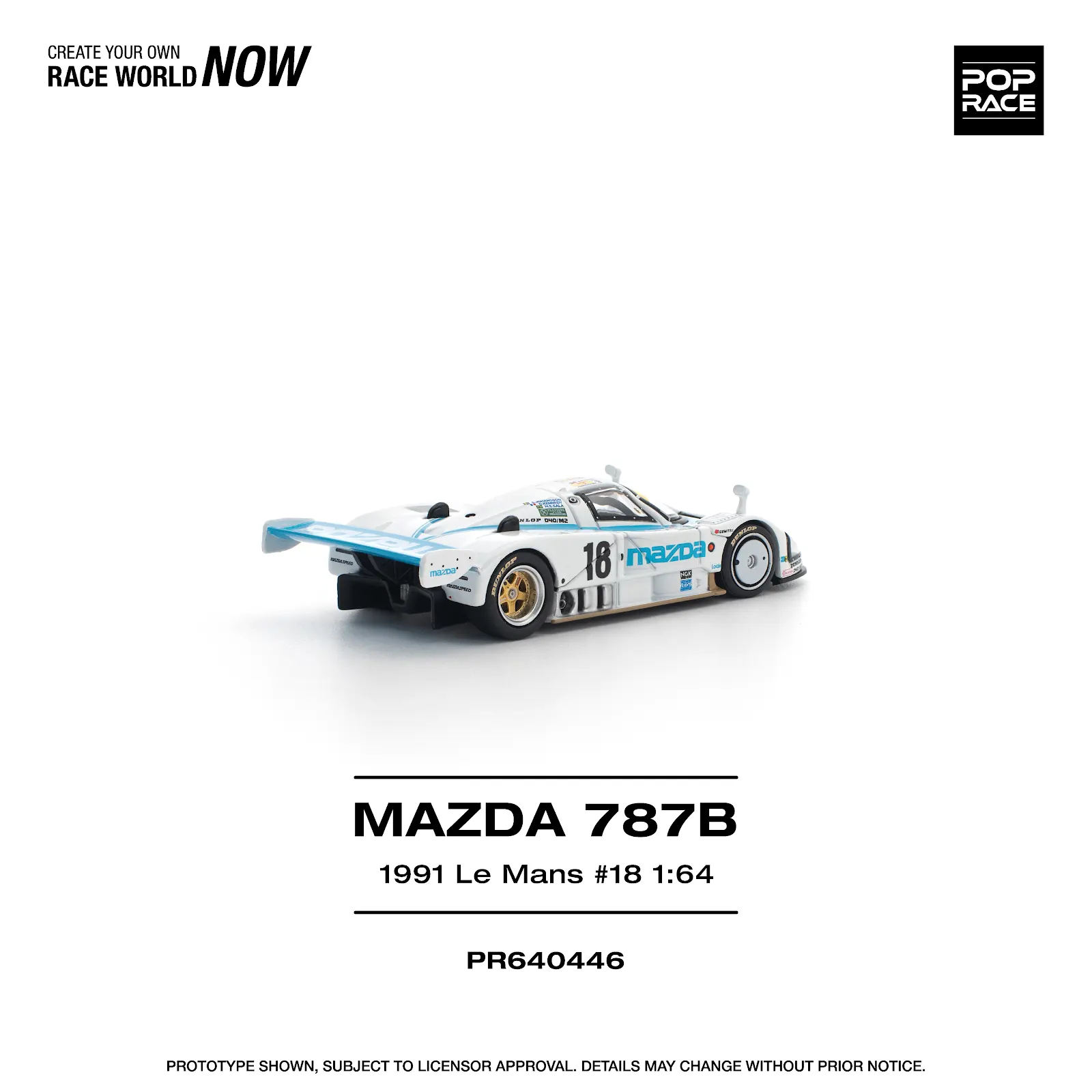 Preorder] POPRACE 1:64 MAZDA 787B 1991 LE MANS 24HRS #18 PR640446