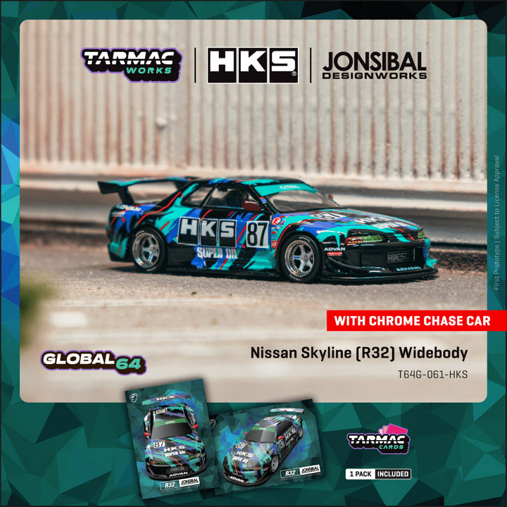 [Preorder] Tarmac Works 1:64 Nissan Skyline (R32) Widebody HKS T64G-061-HKS