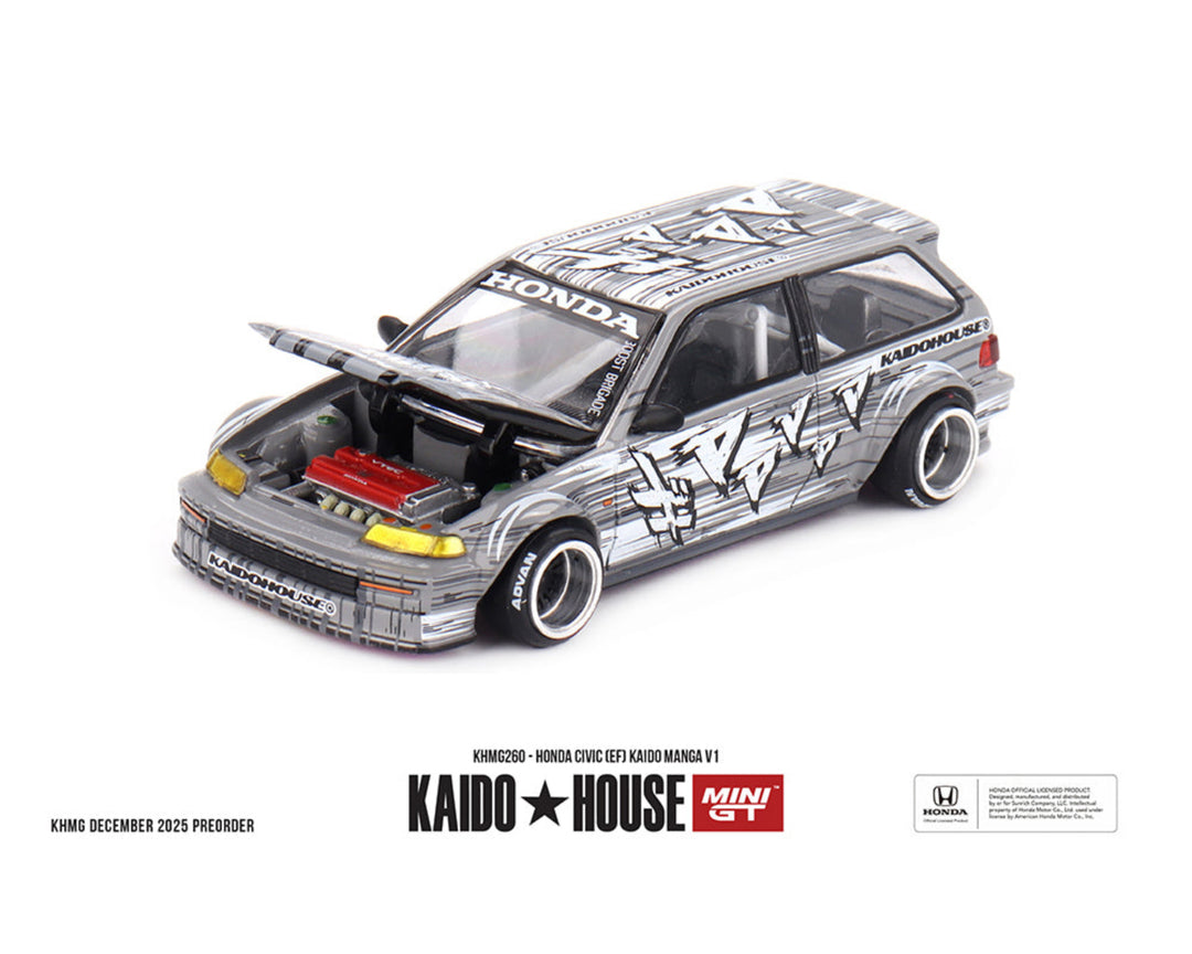 [Preorder] Kaido House x Mini GT Honda Civic (EF) Kaido Manga V1 – Silver KHMG260