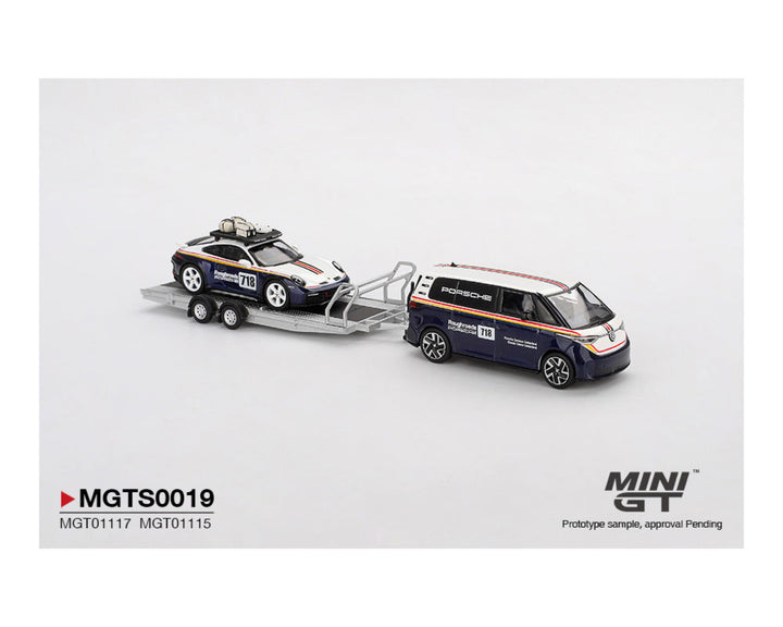 [Preorder] MINIGT 1:64 Porsche 911 Dakar #718 / Volkswagen ID. Buzz Porsche Centrum Gelderland Roughroads Set MGTS0019