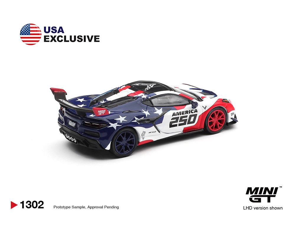 [Preorder] Mini GT 1:64 Chevrolet Corvette ZR1 America 250 USA Exclusive LHD- Limited Edition MGT01302-BL