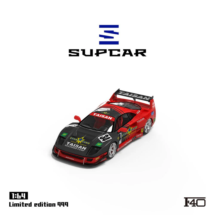 [Online Only] SUPCAR 1:64 Ferrari F40 Livery Black and Red SC64036
