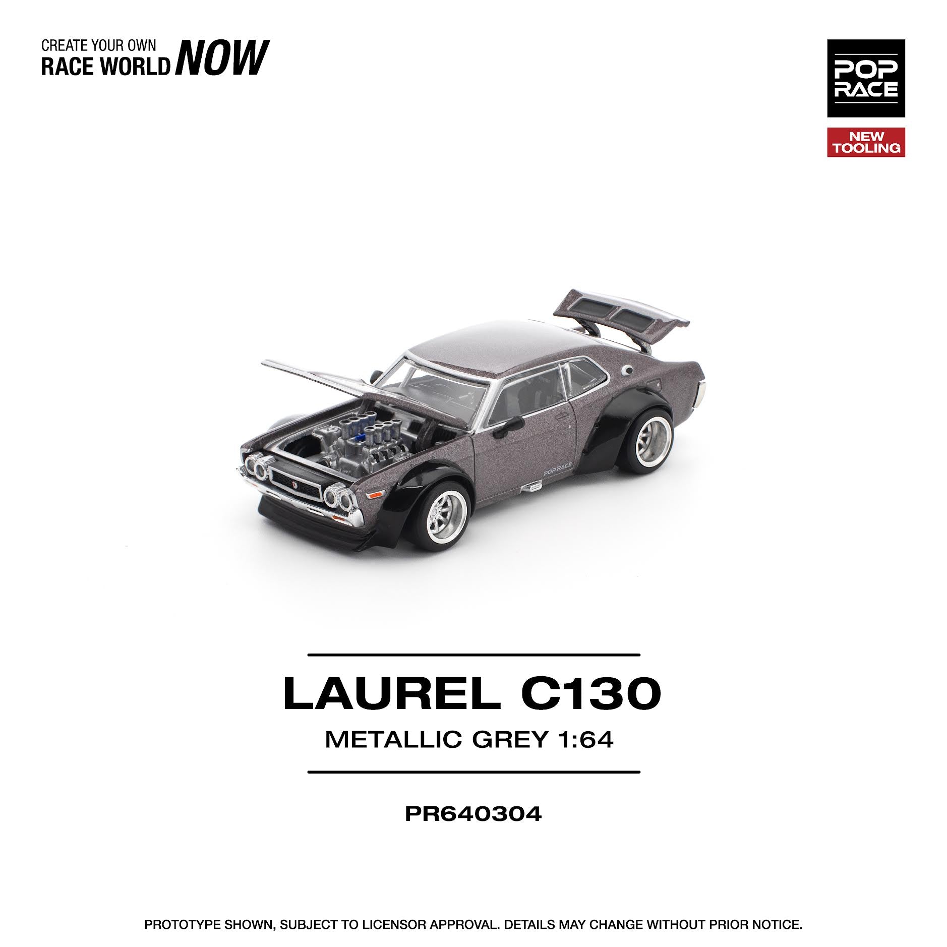 Preorder] POPRACE 1:64 LAUREL C130 METALLIC GREY (NEW TOOLING