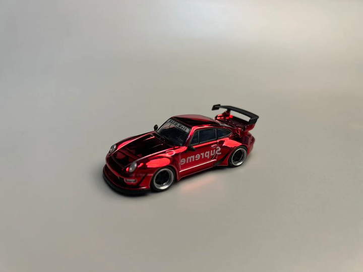 Flame 1:64 Porsche RWB 993 964 Sup Chrome Red (2 Versions)