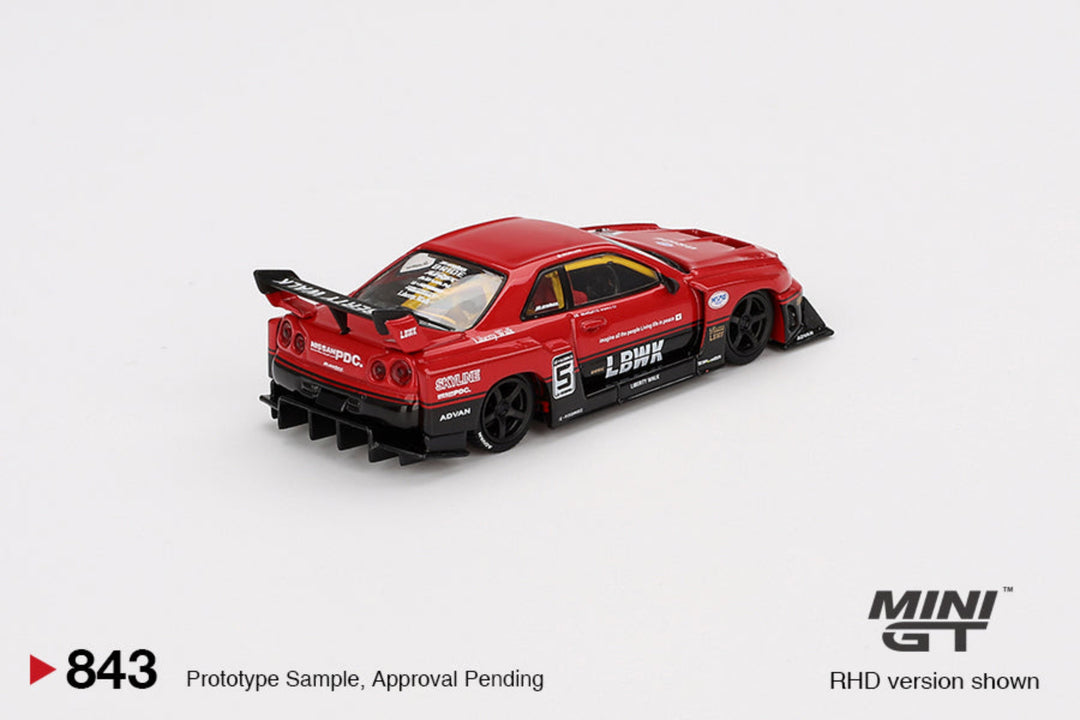 NISSAN SKYLINE LB-ER34 SUPER SILHOUETTE RHD #5 RED & BLACK 1 NISSAN SKYLINE LB-ER34 SUPER SILHOUETTE RHD #5 RED & BLACK 1