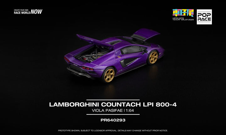 [Preorder] POPRACE 1:64 LAMBORGHINI COUNTACH LPI 800-4 Special Edition in shimmery Viola Pasifae HONG KONG TOYCAR SALON 2025	PR640293