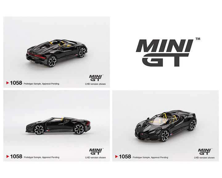 [Preorder] Mini GT 1:64 Bugatti W16 – Mistral Black MGT01058-BL
