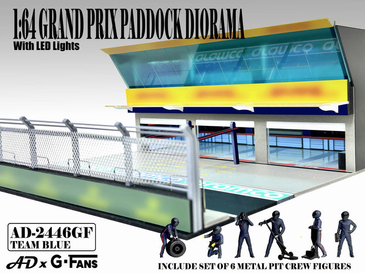 [Preorder] American Diorama 1:64 Grand Prix Paddock Diorama - Team Blue AD-2446MJ