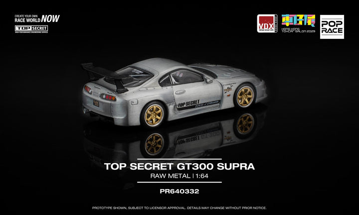 [Preorder] POPRACE 1:64 Toyota TOP SECRET GT300 SUPRA Raw Material HKTS x VDX 2025 Exclusive Event Model PR640332