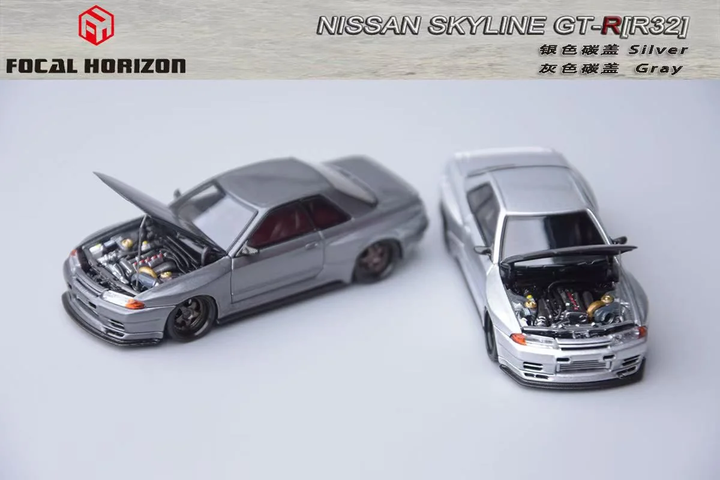 Focal Horizon 1:64 Nissan Skyline GT-R 3rd Generation R32 Japanese Garage Active Modified Version Carbon-Hood (2 Colours)