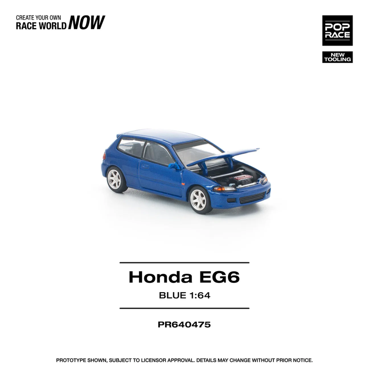 [Preorder] POPRACE 1:64 HONDA CIVIC (EG6) CAPTIVA BLUE PR640475