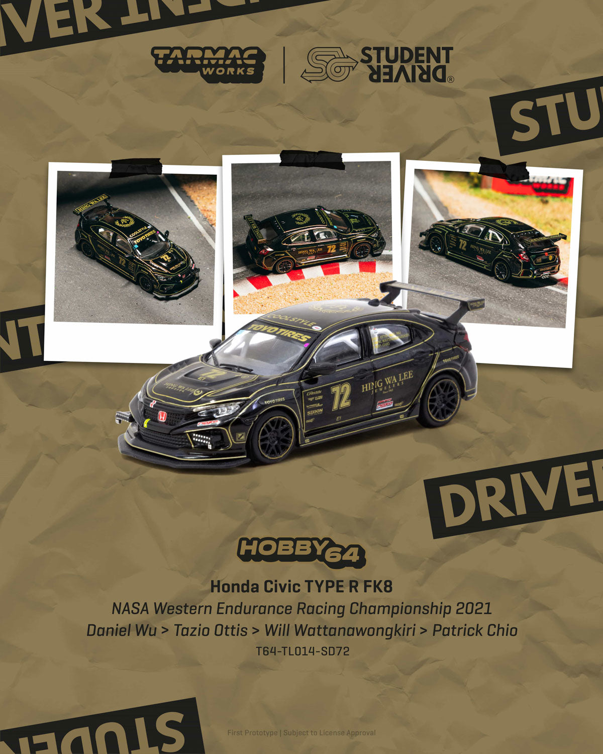 Preorder] Tarmac Works 1:64 Honda Civic TYPE R FK8 T64-TL014-SD72