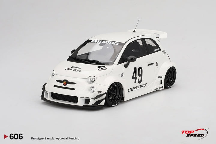 [Preorder] Topspeed 1:18 LB-WORKS x Abas Works Abarth 595 Gara White TS0606