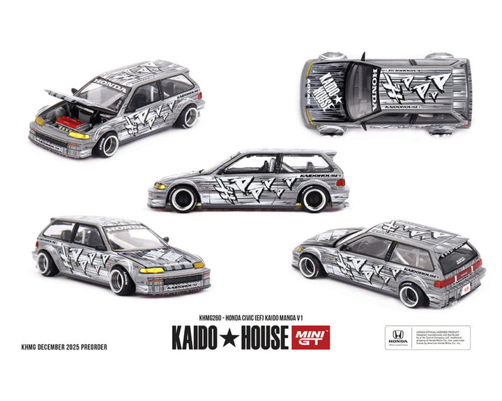 [Preorder] Kaido House x Mini GT Honda Civic (EF) Kaido Manga V1 – Silver KHMG260