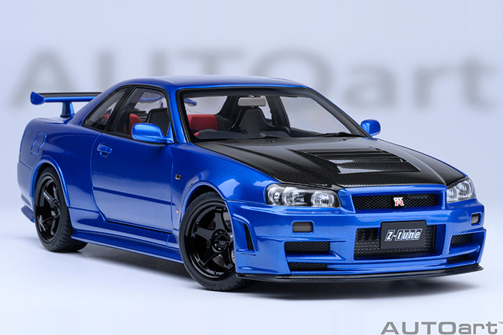 [Preorder] AUTOart 1:18 Nismo R-34 GTR Z-Tune in Bayside Blue with Carbon Bonnet