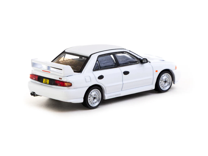 Tarmac Works 1:64 Mitsubishi Lancer RS Evolution III White T64G-050-RS Lamley Special Edition