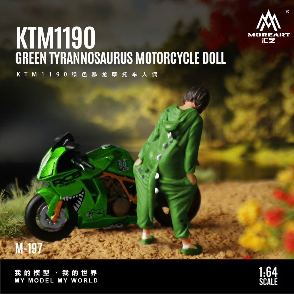 MoreArt 1:64 KTM1190 GREEN TYRANNOSAURUS MOTORCYCLE MO222197