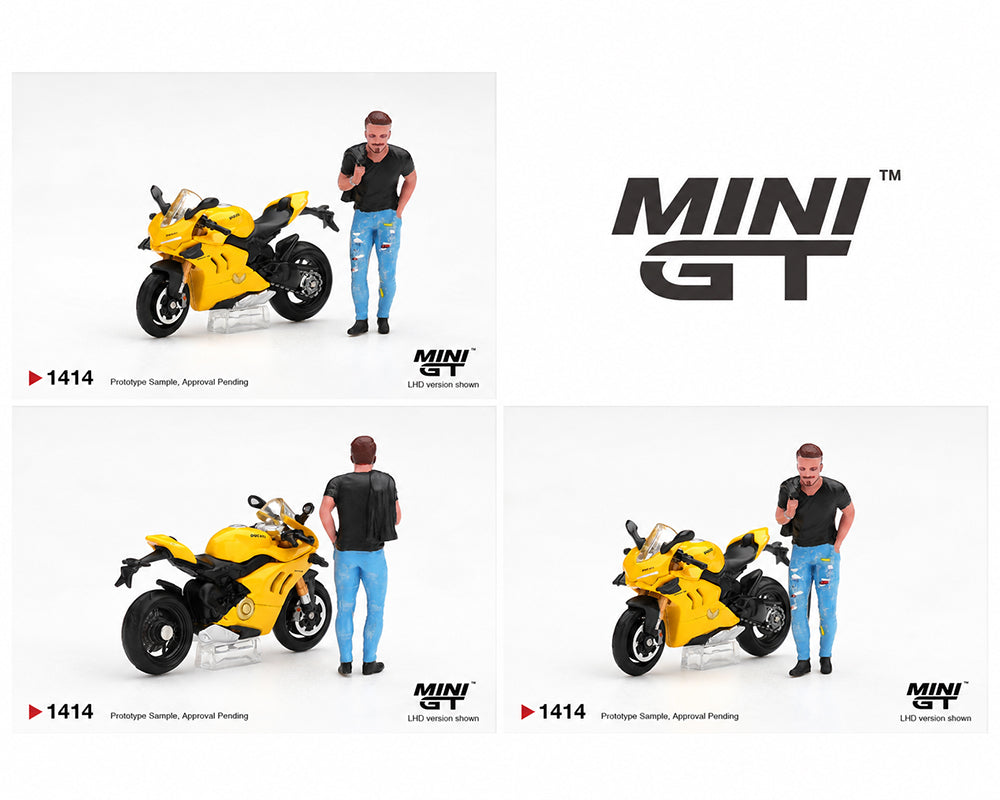 [Preorder] Mini GT 1:64 Ducati Panigale V4 S with Ducati Figure Yellow – Limited Edition MGT01414-L